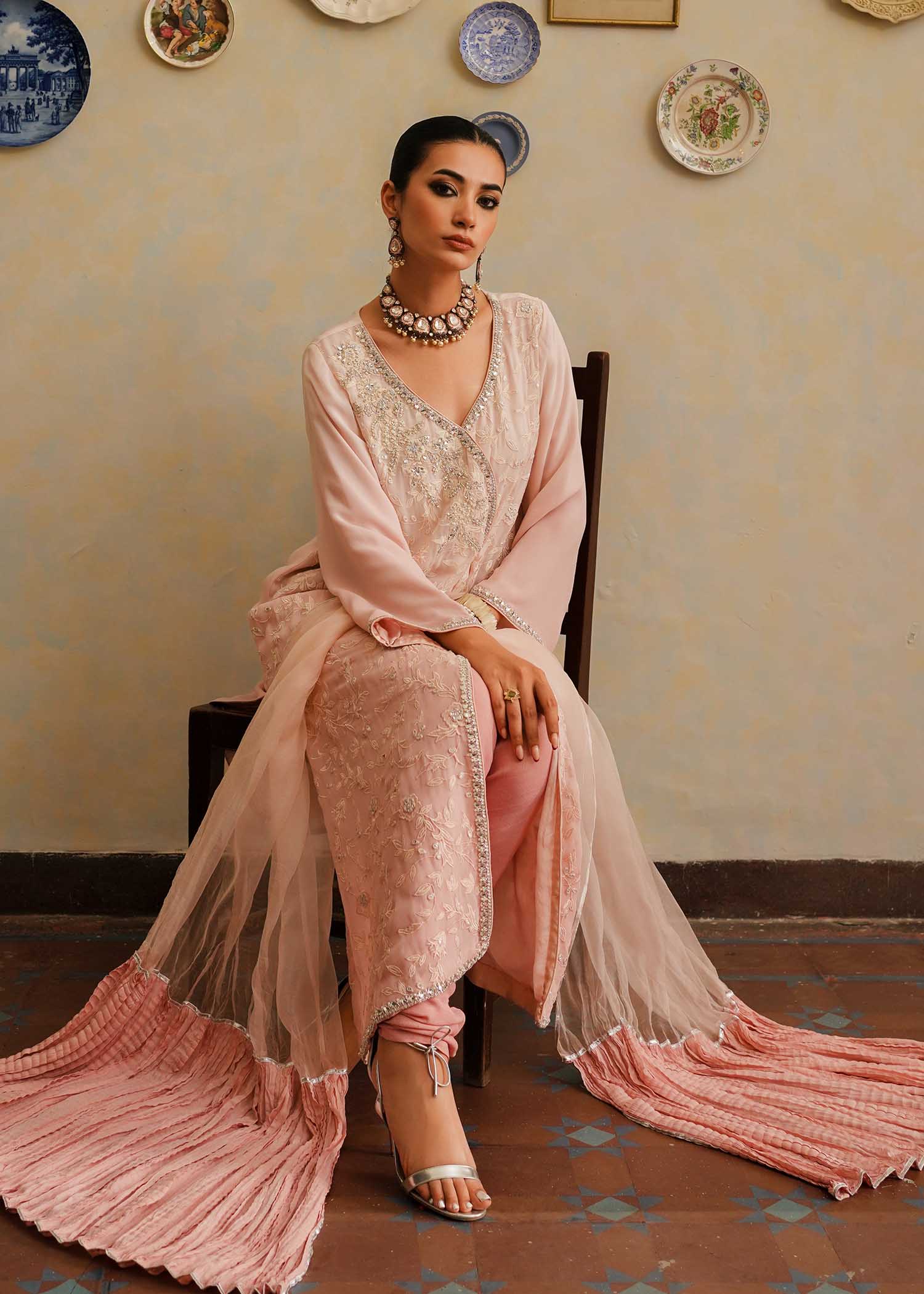 Mahgul | Eid Edit 2024 | Pink Shade by Designer Mahgul - House of Maryam - Pakistani Designer Ethnic Wear in {{ shop.shopifyCountryName }}