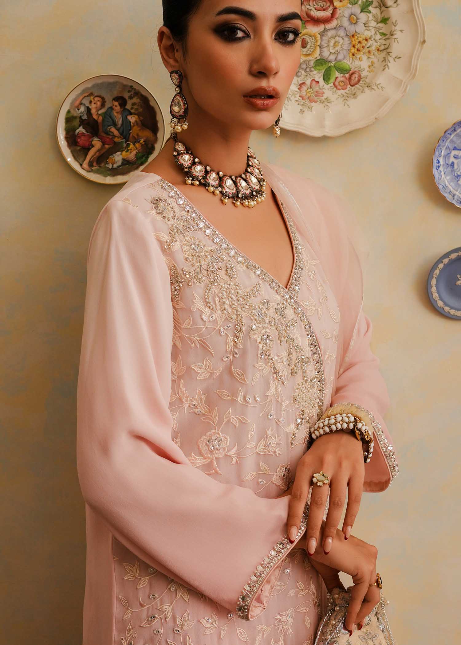 Mahgul | Eid Edit 2024 | Pink Shade by Designer Mahgul - House of Maryam - Pakistani Designer Ethnic Wear in {{ shop.shopifyCountryName }}