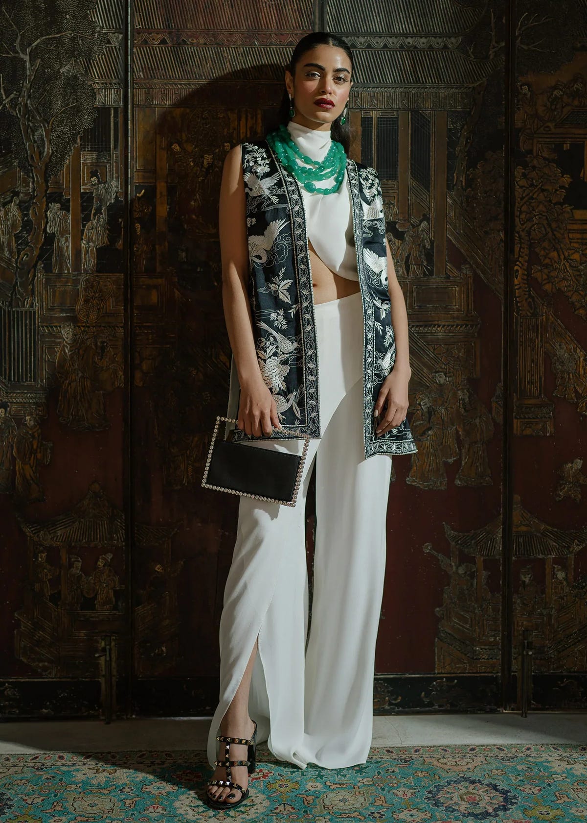 Mahgul | Eid Edit 2024 | Black Crane -  Mahgul Luxury - Original Designer Dress - House of Maryam