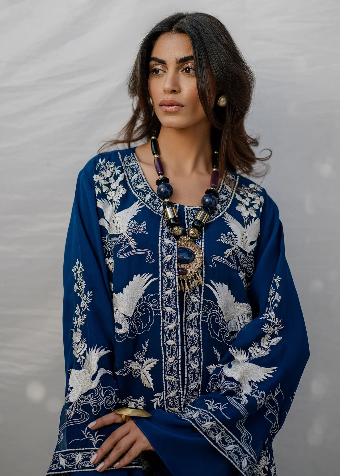 Mahgul | Eid Edit 2024 | Blue Crane by Designer Mahgul - House of Maryam - Pakistani Designer Ethnic Wear in {{ shop.shopifyCountryName }}