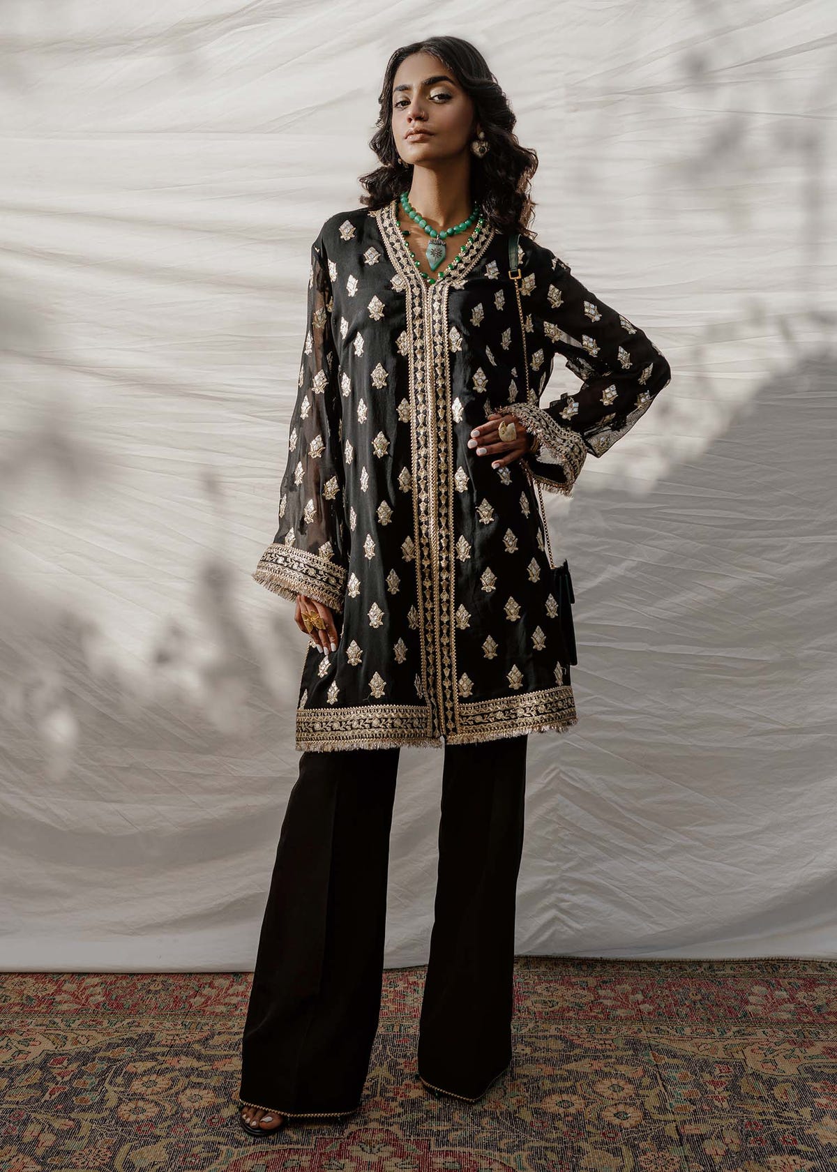 Mahgul | Eid Edit 2024 | Black Stone -  Mahgul Luxury - Original Designer Dress - House of Maryam