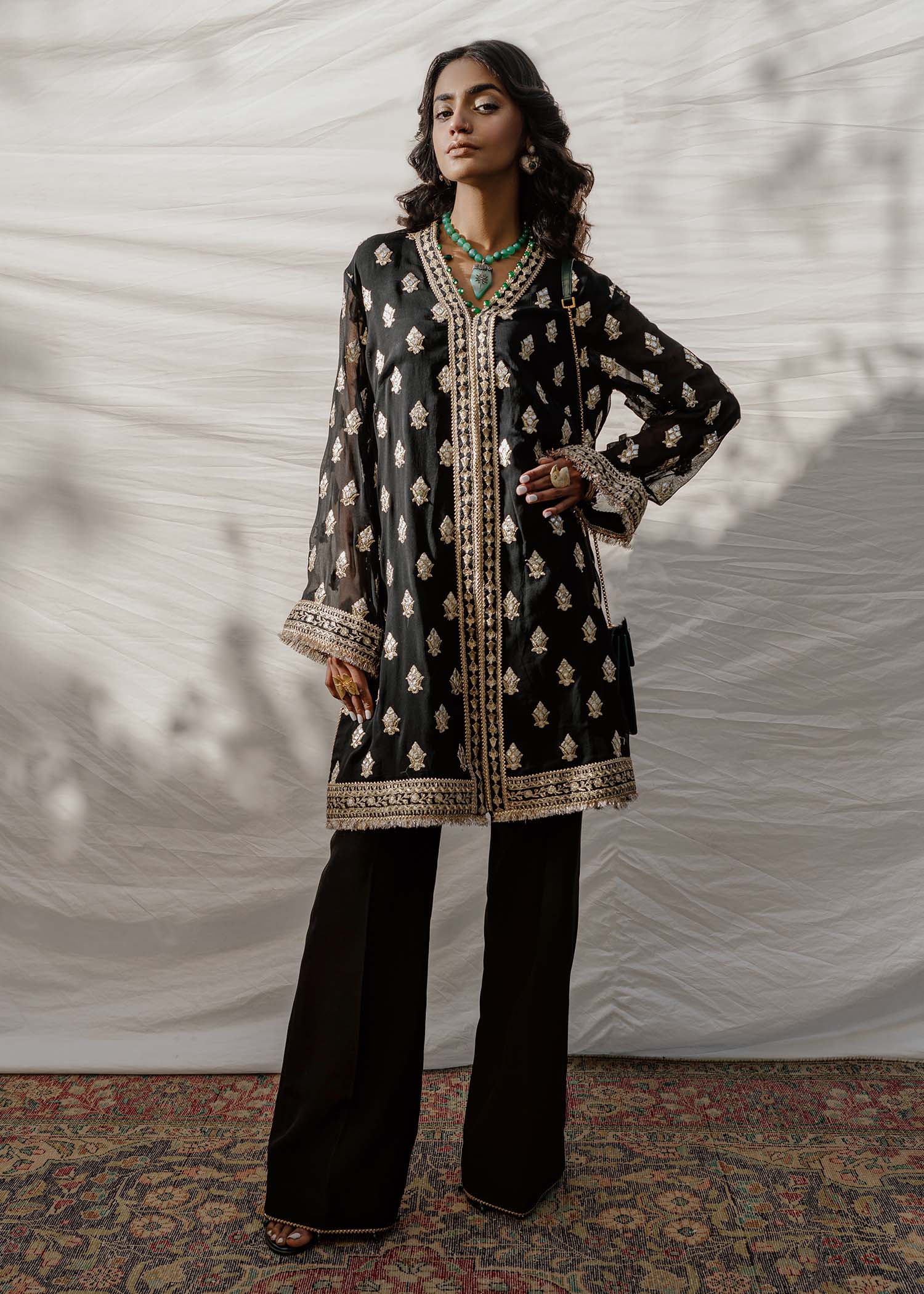 Mahgul | Eid Edit 2024 | Black Stone by Designer Mahgul - House of Maryam - Pakistani Designer Ethnic Wear in {{ shop.shopifyCountryName }}