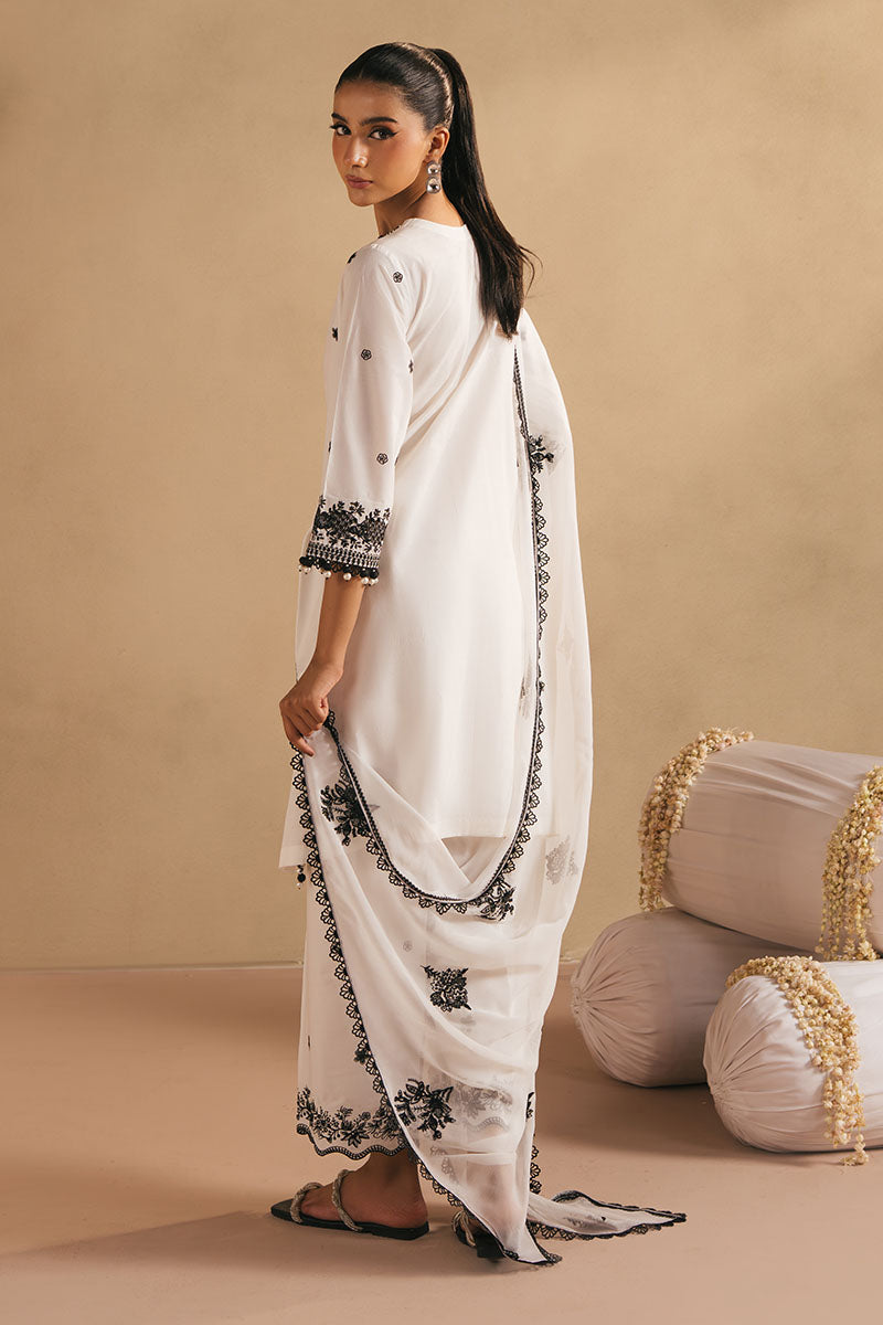 Cross Stitch | Exclusive Pret | Monochrome Bliss- 3PC(Shirt, Trouser & Dupatta)-6