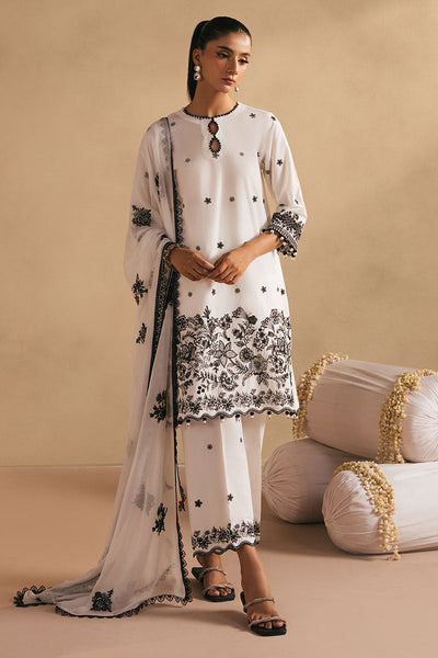 Cross Stitch | Exclusive Pret | Monochrome Bliss- 3PC(Shirt, Trouser & Dupatta)
