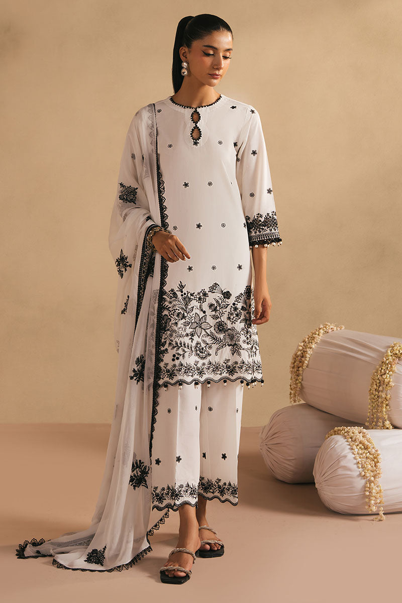Cross Stitch | Exclusive Pret | Monochrome Bliss- 3PC(Shirt, Trouser & Dupatta)-5