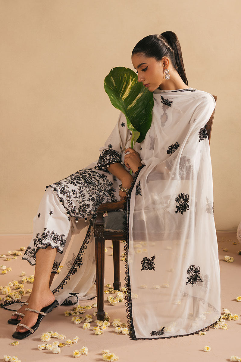 Cross Stitch | Exclusive Pret | Monochrome Bliss- 3PC(Shirt, Trouser & Dupatta)-4