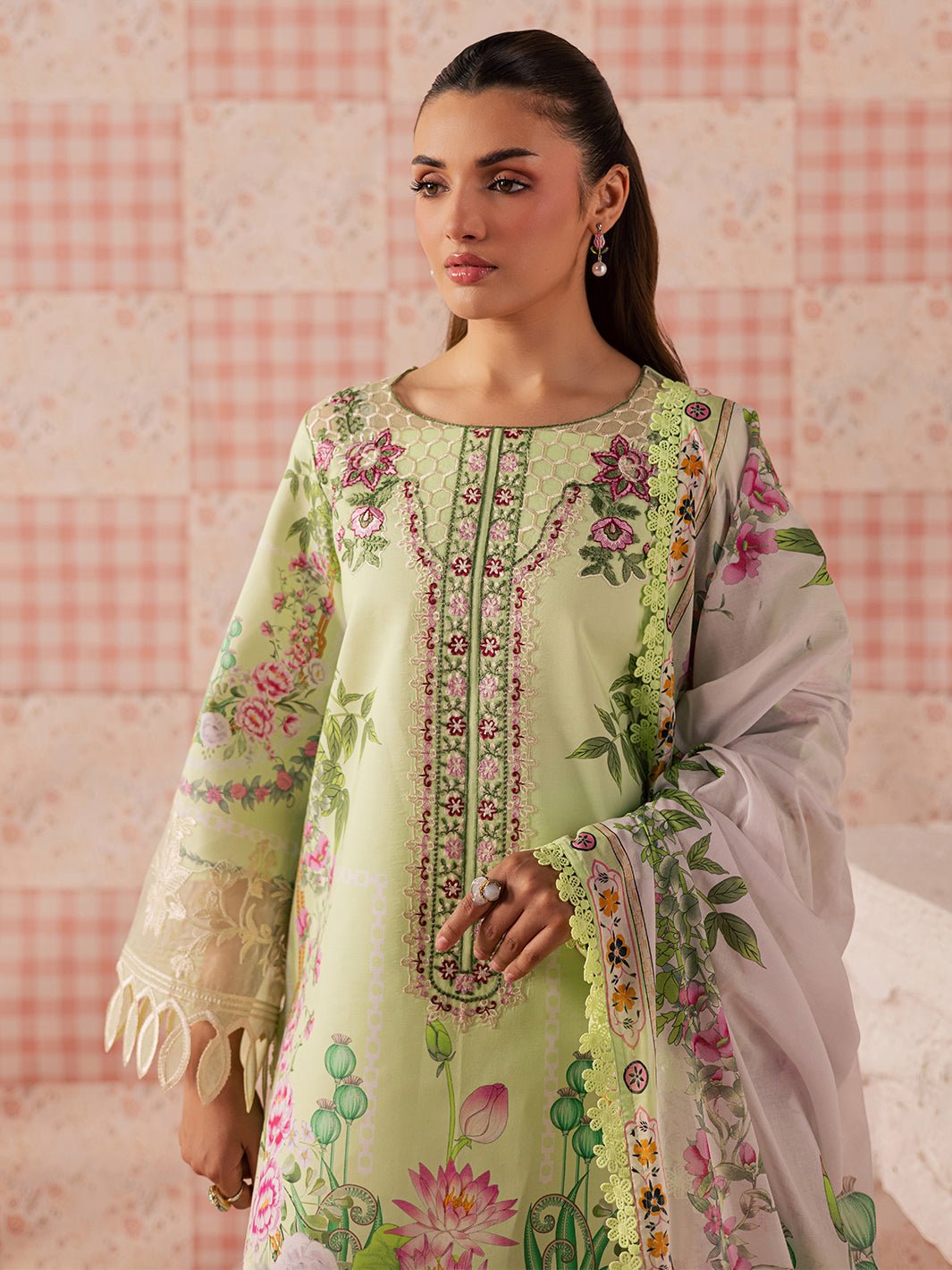Mahnur | Afsana Lawn 26 | AL-01-Brand:Mahnur-Type:Ladies Clothes-Mint-Lawn-House of Maryam- Buy in UK, USA