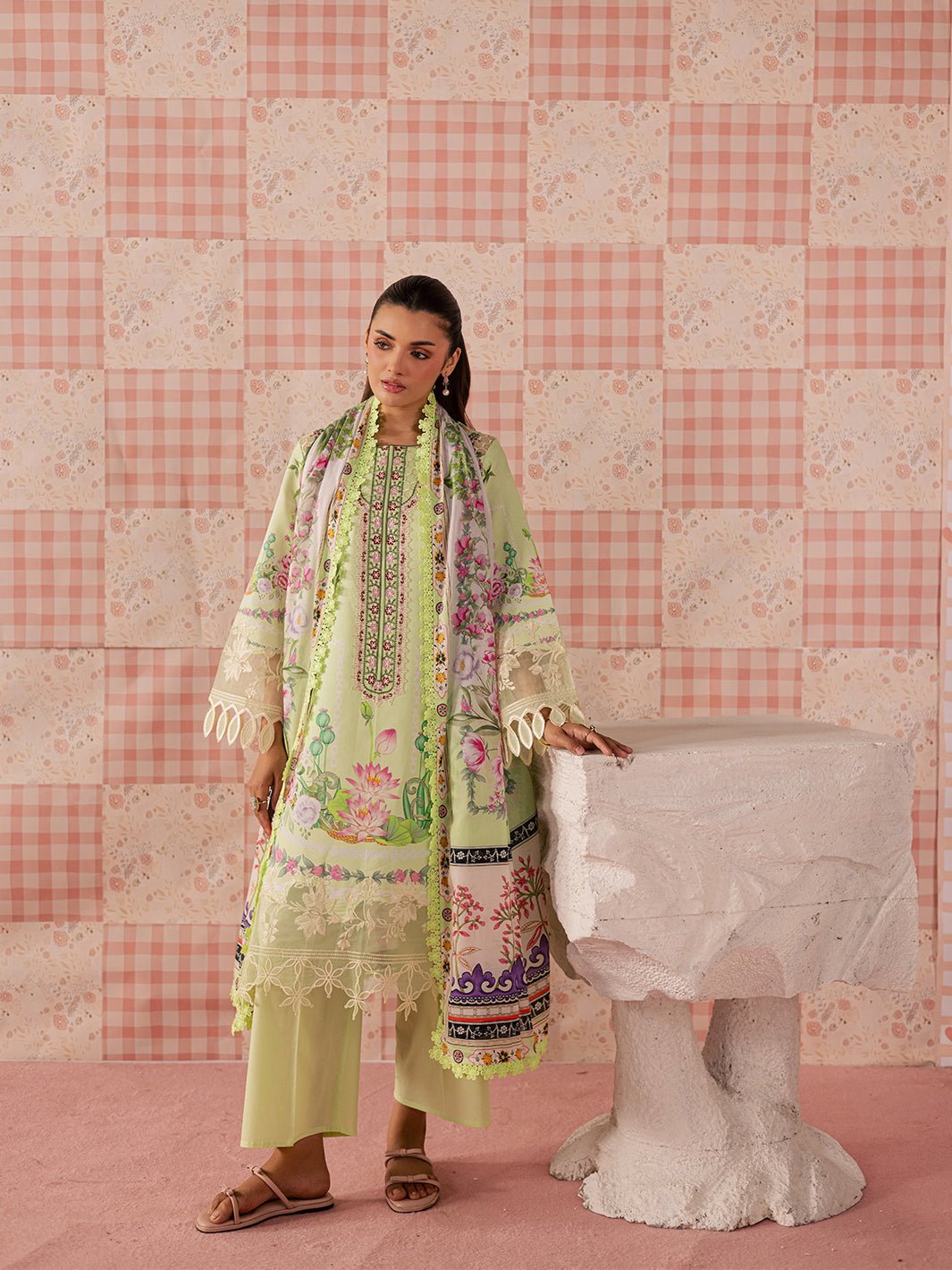 Mahnur | Afsana Lawn 26 | AL-01-Brand:Mahnur-Type:Ladies Clothes-Mint-Lawn-House of Maryam- Buy in UK, USA