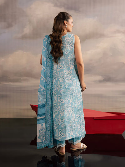 Mahnur | Afsana Lawn 26 | AL-02-Brand:Mahnur-Type:Ladies Clothes-Light Blue-Lawn-House of Maryam- Buy in UK, USA