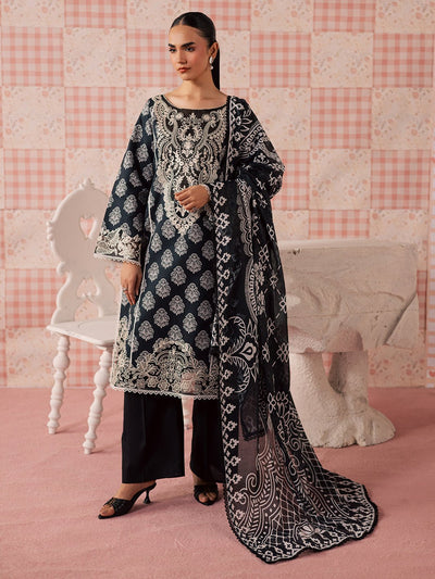 Mahnur | Afsana Lawn 26 | AL-05-Brand:Mahnur-Type:Ladies Clothes-Black-Lawn-House of Maryam- Buy in UK, USA