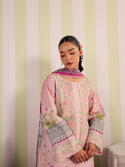 Mahnur | Afsana Lawn 26 | AL-06-Brand:Mahnur-Type:Ladies Clothes-Light Peach Pink-Lawn-House of Maryam- Buy in UK, USA