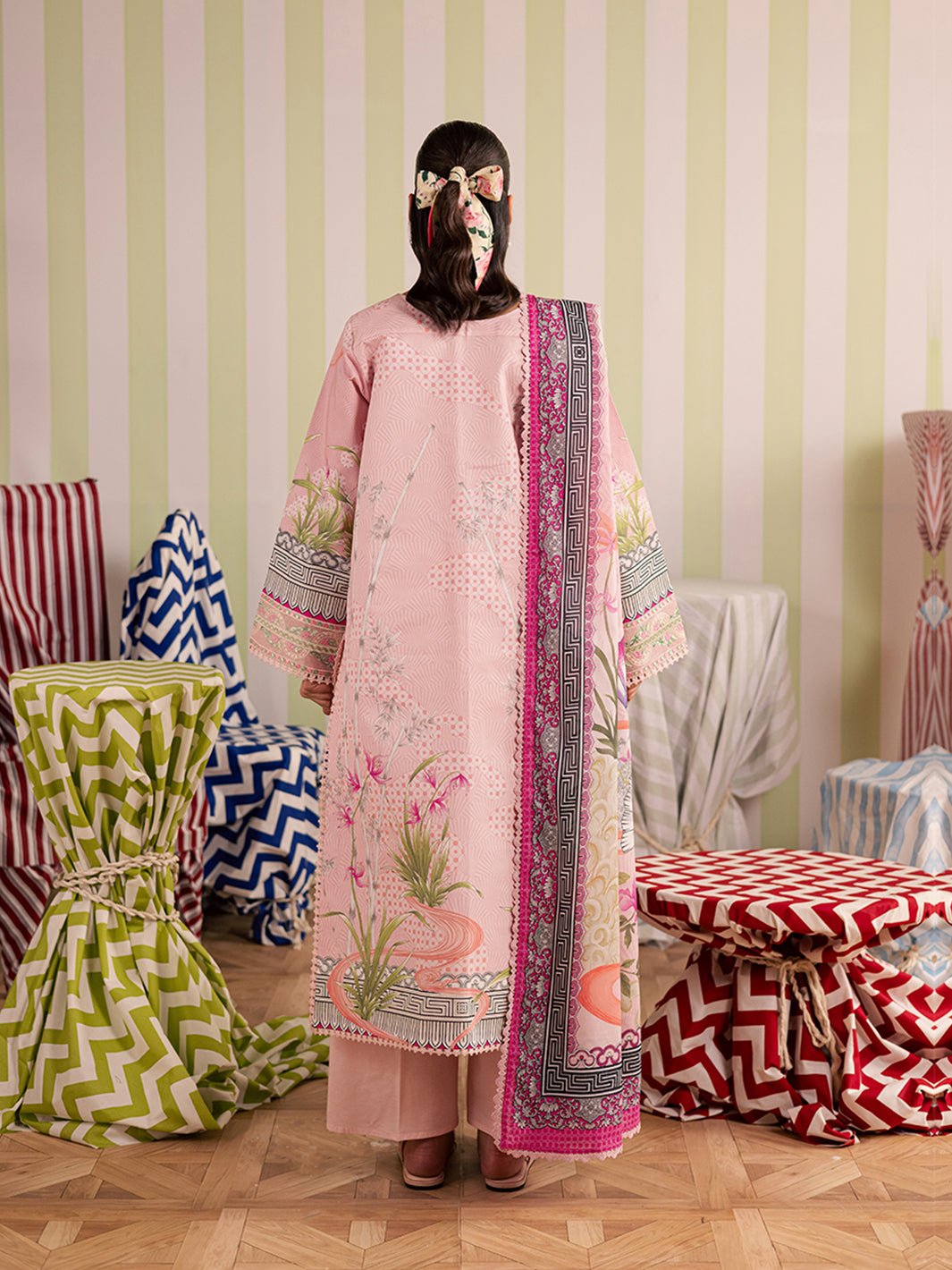 Mahnur | Afsana Lawn 26 | AL-06-Brand:Mahnur-Type:Ladies Clothes-Light Peach Pink-Lawn-House of Maryam- Buy in UK, USA