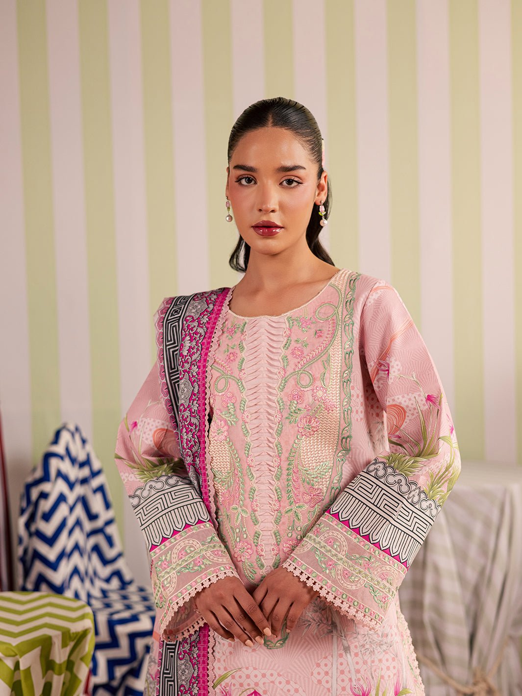 Mahnur | Afsana Lawn 26 | AL-06-Brand:Mahnur-Type:Ladies Clothes-Light Peach Pink-Lawn-House of Maryam- Buy in UK, USA