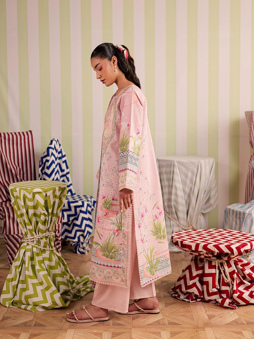 Mahnur | Afsana Lawn 26 | AL-06-Brand:Mahnur-Type:Ladies Clothes-Light Peach Pink-Lawn-House of Maryam- Buy in UK, USA