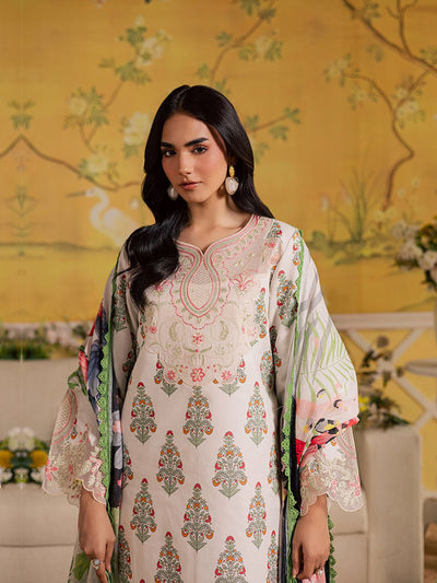 Mahnur | Afsana Lawn 26 | AL-08-Brand:Mahnur-Type:Ladies Clothes-Off White-Lawn-House of Maryam- Buy in UK, USA