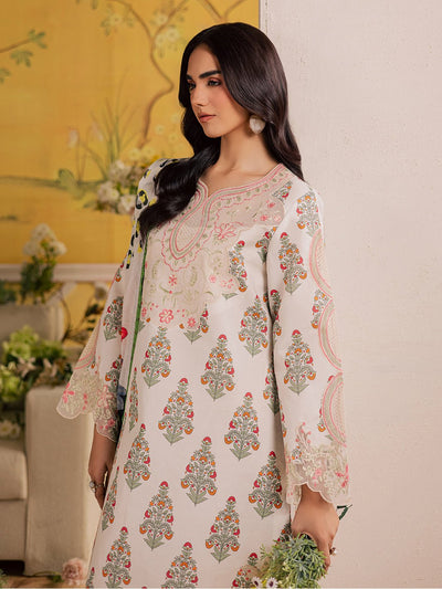 Mahnur | Afsana Lawn 26 | AL-08-Brand:Mahnur-Type:Ladies Clothes-Off White-Lawn-House of Maryam- Buy in UK, USA