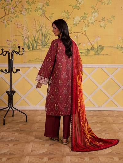 Mahnur | Afsana Lawn 26 | AL-09-Brand:Mahnur-Type:Ladies Clothes-Maroon-Lawn-House of Maryam- Buy in UK, USA