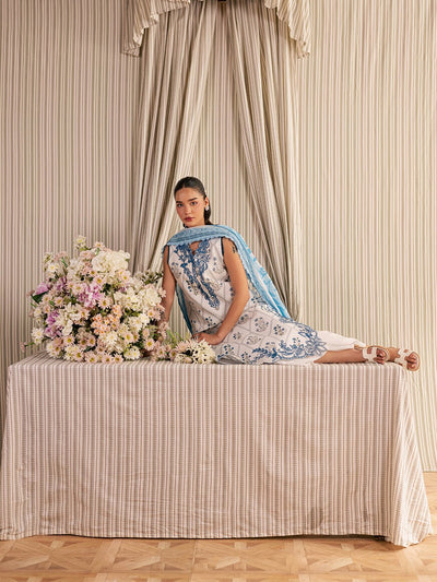 Mahnur | Afsana Lawn 26 | AL-10-Brand:Mahnur-Type:Ladies Clothes-Off White-Lawn-House of Maryam- Buy in UK, USA