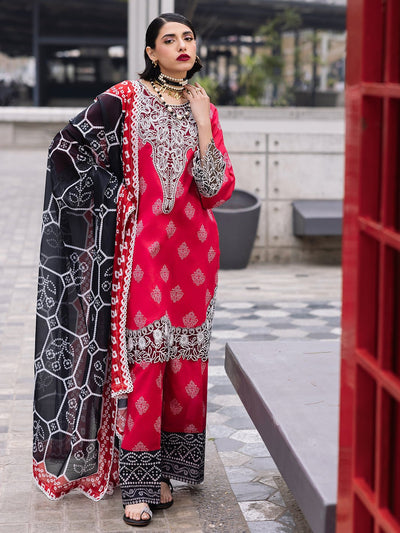 Mahnur | Broadway Luxury Lawn 25 | Azelea-Brand:Mahnur-Type:Ladies Clothes-Hot Pink-Lawn-House of Maryam- Buy in UK, USA