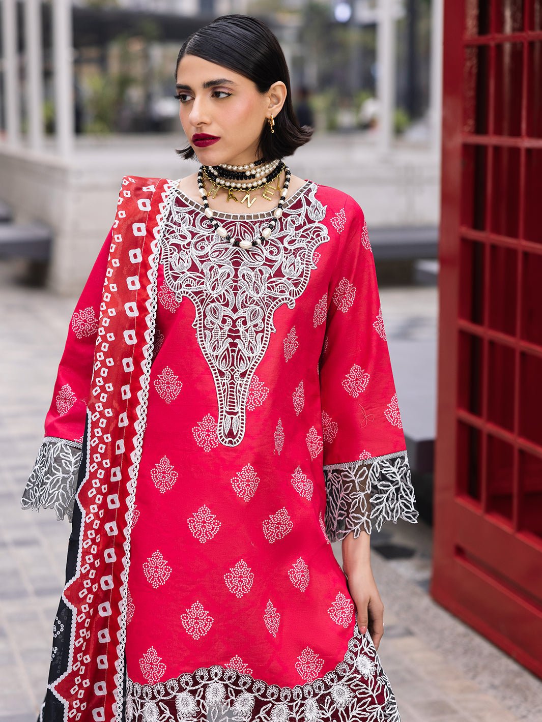 Mahnur | Broadway Luxury Lawn 25 | Azelea-Brand:Mahnur-Type:Ladies Clothes-Hot Pink-Lawn-House of Maryam- Buy in UK, USA