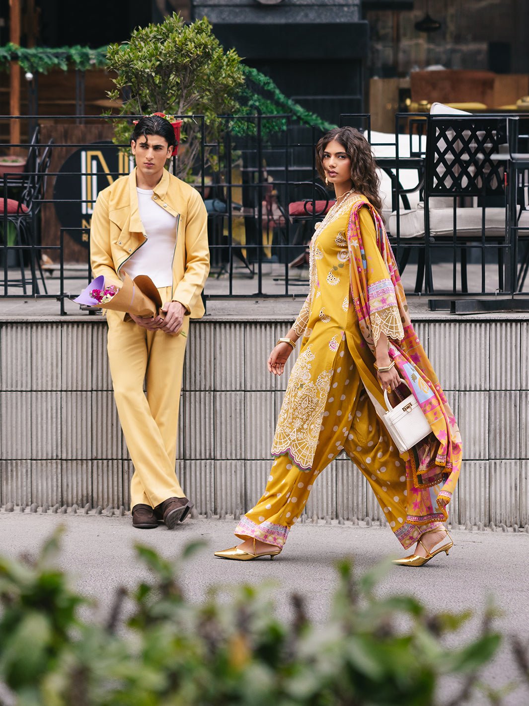 Mahnur | Broadway Luxury Lawn 25 | Buttercup-Brand:Mahnur-Type:Ladies Clothes-Mustard Yellow-Lawn-House of Maryam- Buy in UK, USA