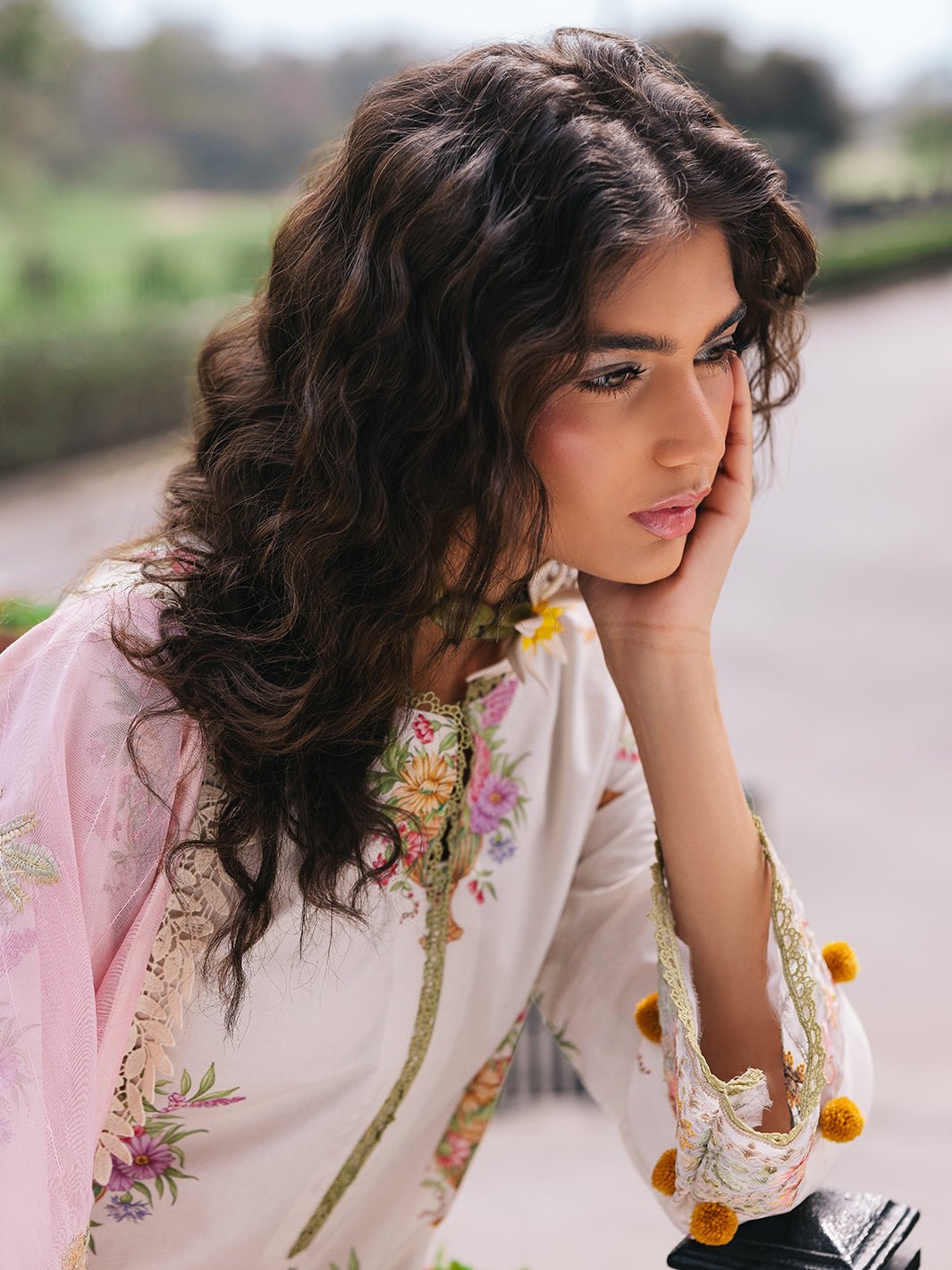 Mahnur | Broadway Luxury Lawn 25 | Cherry Blossom-Brand:Mahnur-Type:Ladies Clothes-White-Lawn-House of Maryam- Buy in UK, USA