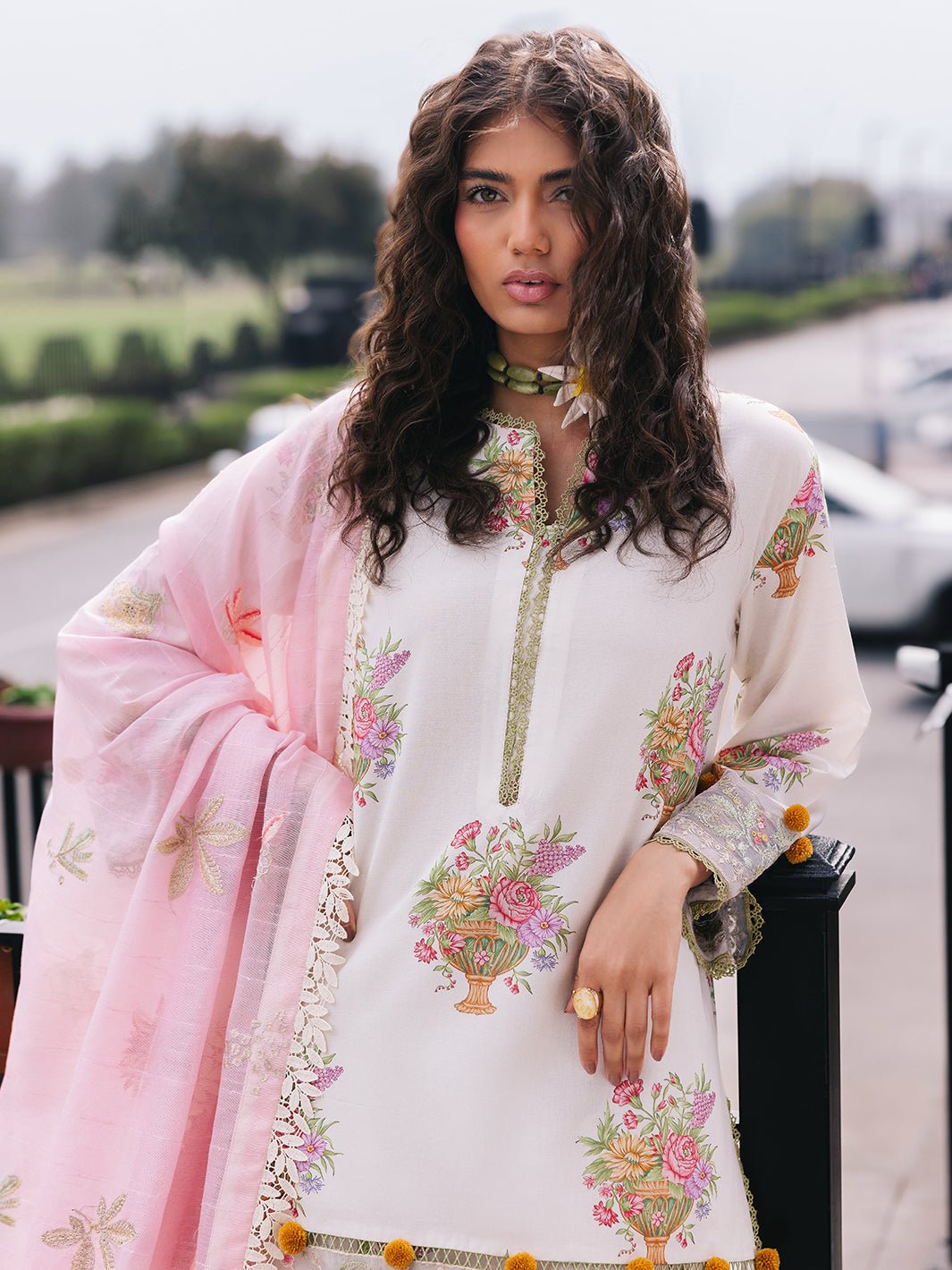 Mahnur | Broadway Luxury Lawn 25 | Cherry Blossom-Brand:Mahnur-Type:Ladies Clothes-White-Lawn-House of Maryam- Buy in UK, USA