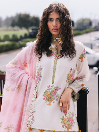 Mahnur | Broadway Luxury Lawn 25 | Cherry Blossom-Brand:Mahnur-Type:Ladies Clothes-White-Lawn-House of Maryam- Buy in UK, USA