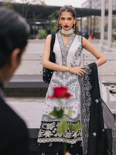 Mahnur | Broadway Luxury Lawn 25 | Daisy-Brand:Mahnur-Type:Ladies Clothes-Off White-Lawn-House of Maryam- Buy in UK, USA