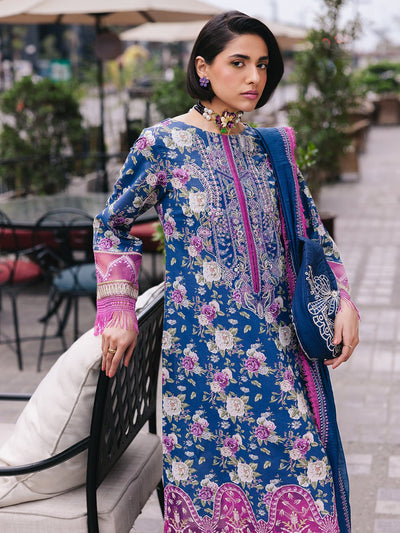 Mahnur | Broadway Luxury Lawn 25 | Ires-Brand:Mahnur-Type:Ladies Clothes-Blue-Lawn-House of Maryam- Buy in UK, USA