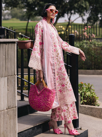 Mahnur | Broadway Luxury Lawn 25 | Lotus-Brand:Mahnur-Type:Ladies Clothes-Pink-Lawn-House of Maryam- Buy in UK, USA