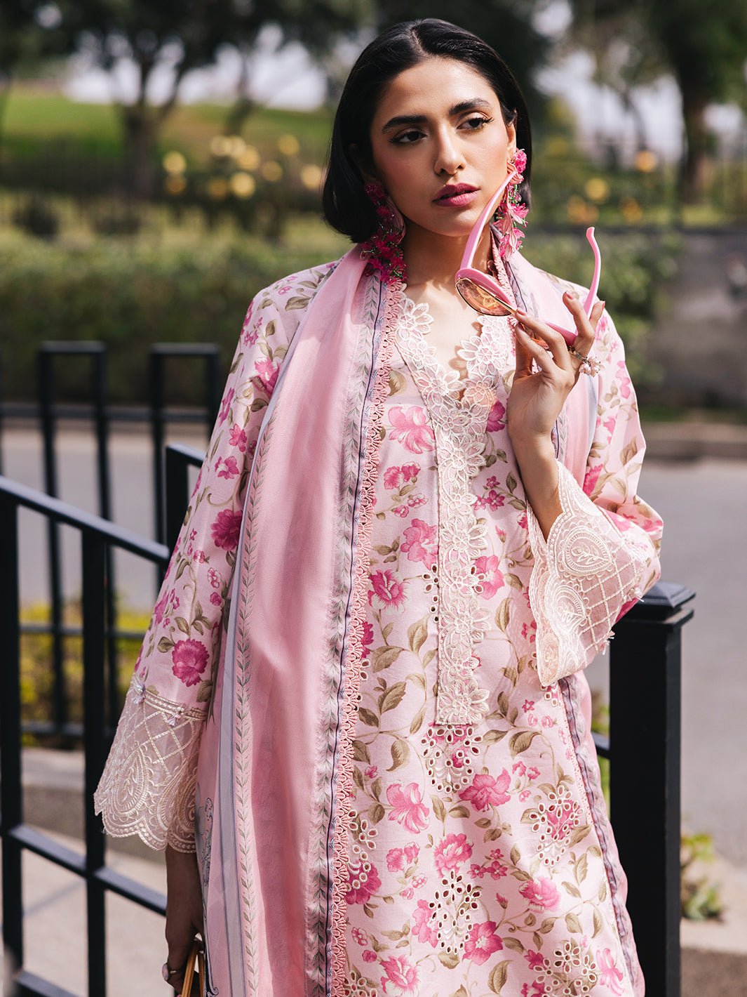 Mahnur | Broadway Luxury Lawn 25 | Lotus-Brand:Mahnur-Type:Ladies Clothes-Pink-Lawn-House of Maryam- Buy in UK, USA