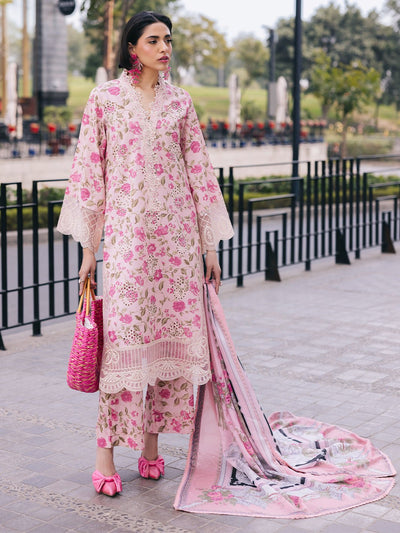 Mahnur | Broadway Luxury Lawn 25 | Lotus-Brand:Mahnur-Type:Ladies Clothes-Pink-Lawn-House of Maryam- Buy in UK, USA