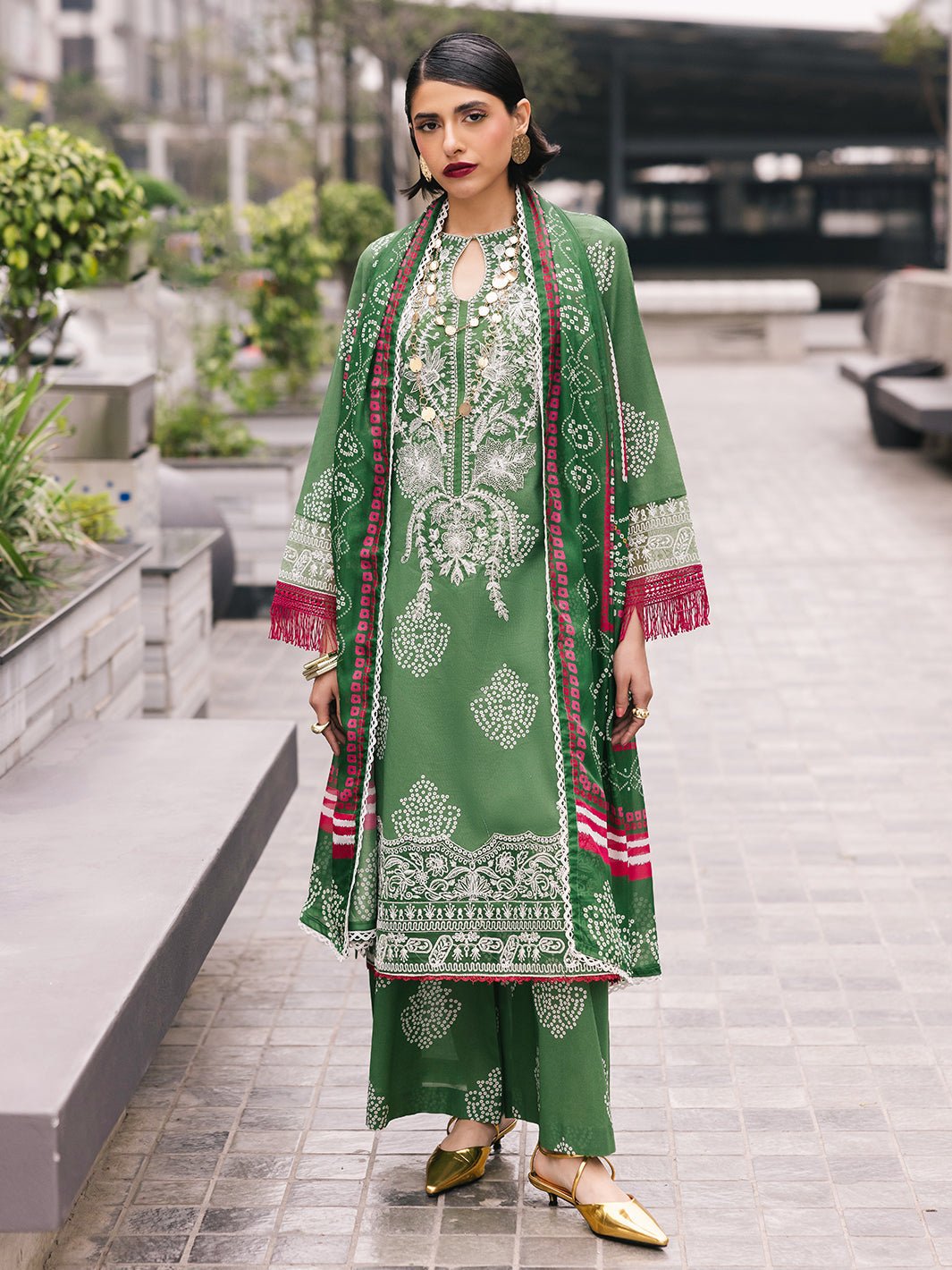 Mahnur | Broadway Luxury Lawn 25 | Sagebloom-Brand:Mahnur-Type:Ladies Clothes-Pastel Green-Lawn-House of Maryam- Buy in UK, USA