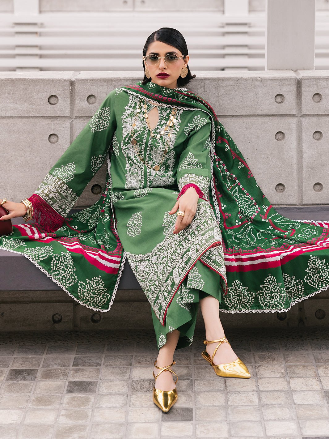 Mahnur | Broadway Luxury Lawn 25 | Sagebloom-Brand:Mahnur-Type:Ladies Clothes-Pastel Green-Lawn-House of Maryam- Buy in UK, USA