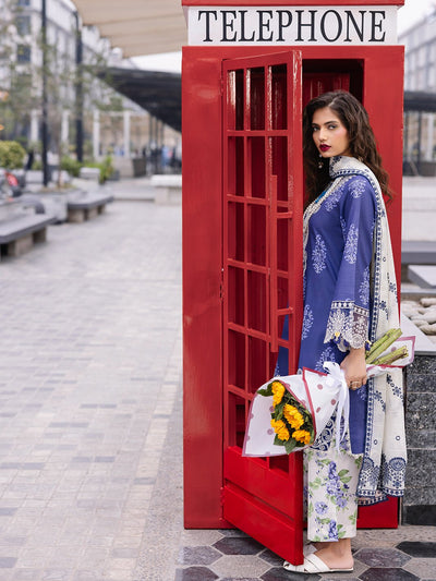 Mahnur | Broadway Luxury Lawn 25 | Tulip-Brand:Mahnur-Type:Ladies Clothes-Blue-Lawn-House of Maryam- Buy in UK, USA