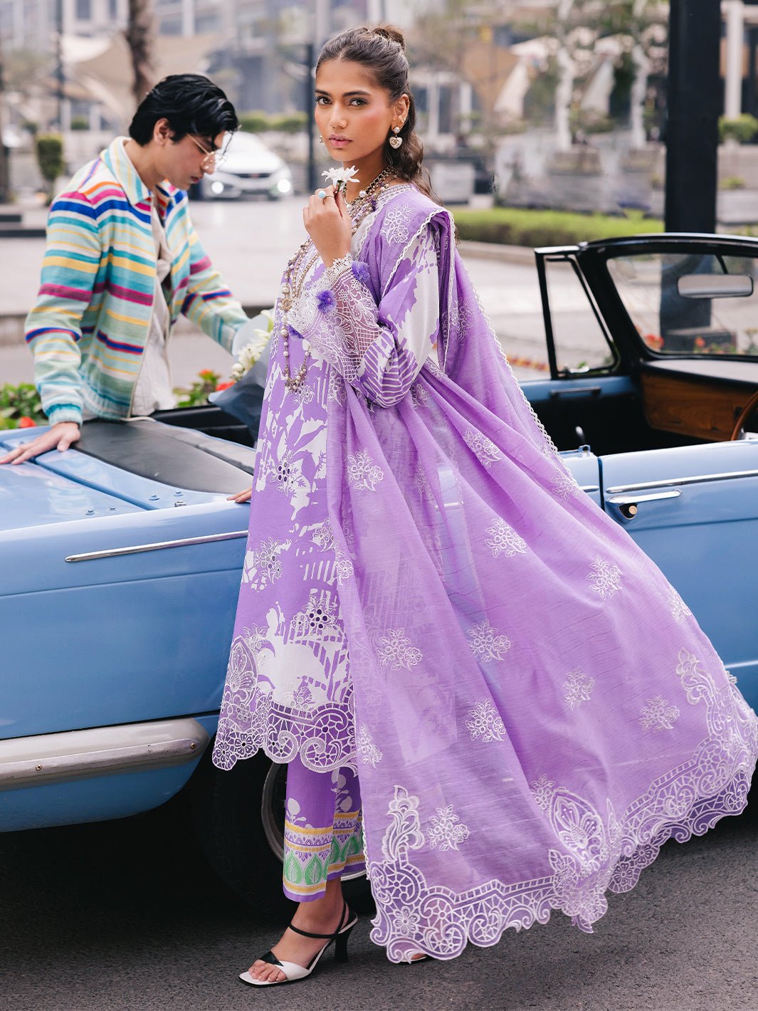 Mahnur | Broadway Luxury Lawn 25 | Viola-Brand:Mahnur-Type:Ladies Clothes-Purple-Lawn-House of Maryam- Buy in UK, USA