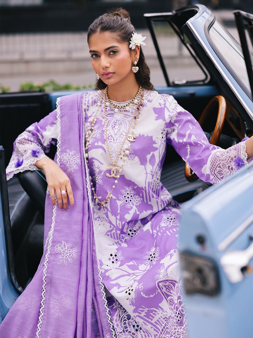 Mahnur | Broadway Luxury Lawn 25 | Viola-Brand:Mahnur-Type:Ladies Clothes-Purple-Lawn-House of Maryam- Buy in UK, USA