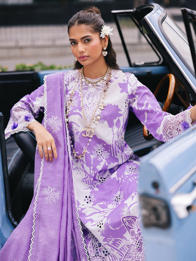 Mahnur | Broadway Luxury Lawn 25 | Viola-Brand:Mahnur-Type:Ladies Clothes-Purple-Lawn-House of Maryam- Buy in UK, USA