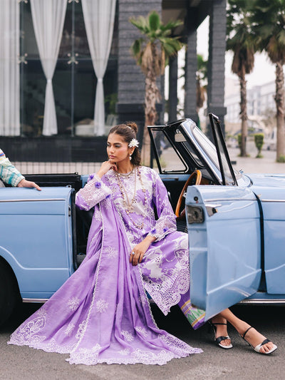 Mahnur | Broadway Luxury Lawn 25 | Viola-Brand:Mahnur-Type:Ladies Clothes-Purple-Lawn-House of Maryam- Buy in UK, USA