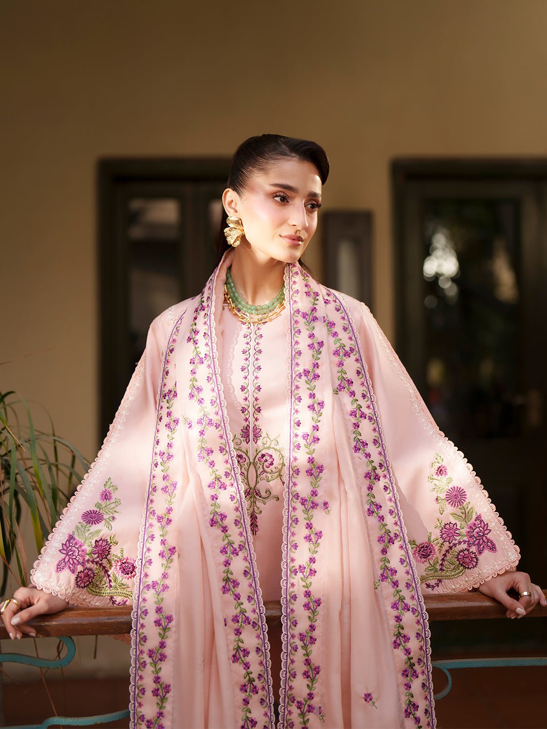 Mahnur | Fiona Lawn 26 | F-01-Brand:Mahnur-Type:Ladies Clothes-Pink-Lawn-House of Maryam- Buy in UK, USA