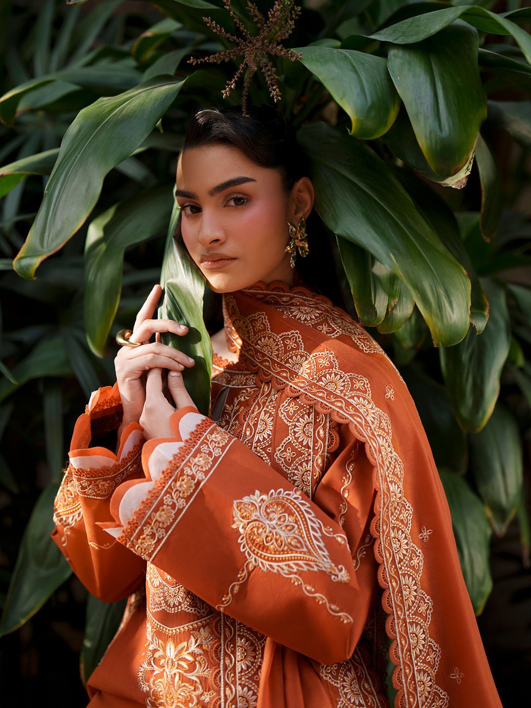 Mahnur | Fiona Lawn 26 | F-02-Brand:Mahnur-Type:Ladies Clothes-Orange-Lawn-House of Maryam- Buy in UK, USA
