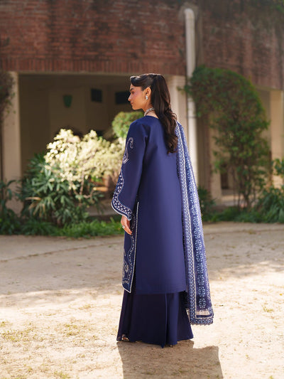 Mahnur | Fiona Lawn 26 | F-06-Brand:Mahnur-Type:Ladies Clothes-Navy Blue-Lawn-House of Maryam- Buy in UK, USA