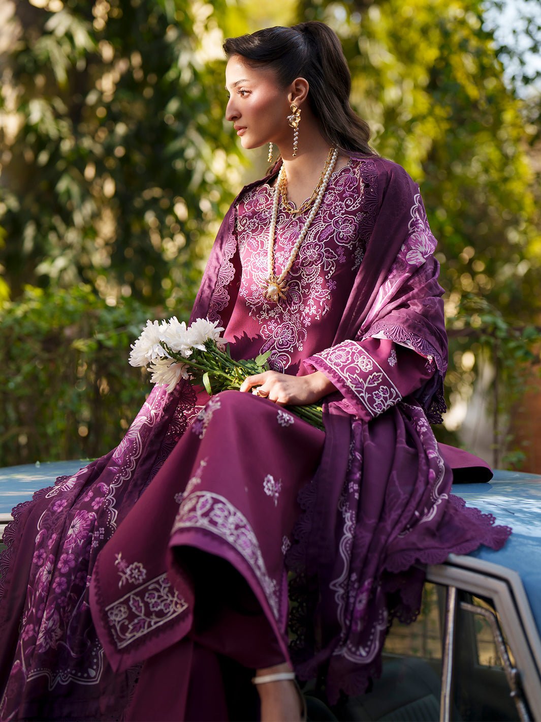 Mahnur | Fiona Lawn 26 | F-10-Brand:Mahnur-Type:Ladies Clothes-Plum-Lawn-House of Maryam- Buy in UK, USA