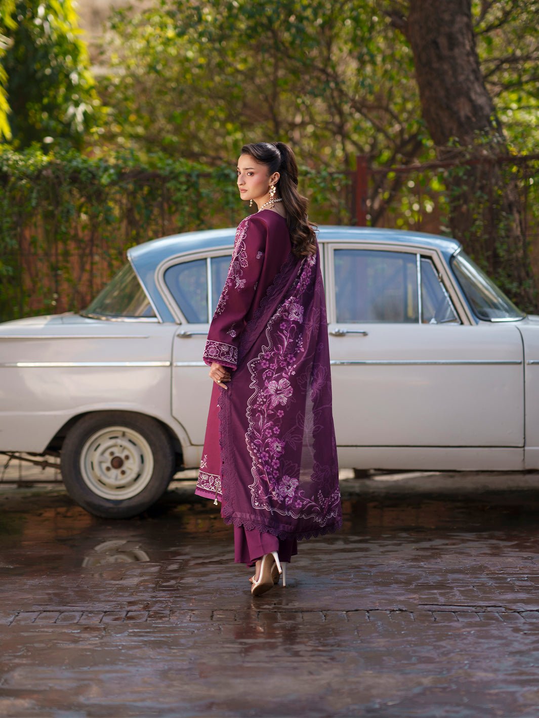 Mahnur | Fiona Lawn 26 | F-10-Brand:Mahnur-Type:Ladies Clothes-Plum-Lawn-House of Maryam- Buy in UK, USA