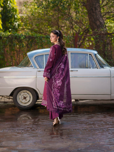 Mahnur | Fiona Lawn 26 | F-10-Brand:Mahnur-Type:Ladies Clothes-Plum-Lawn-House of Maryam- Buy in UK, USA