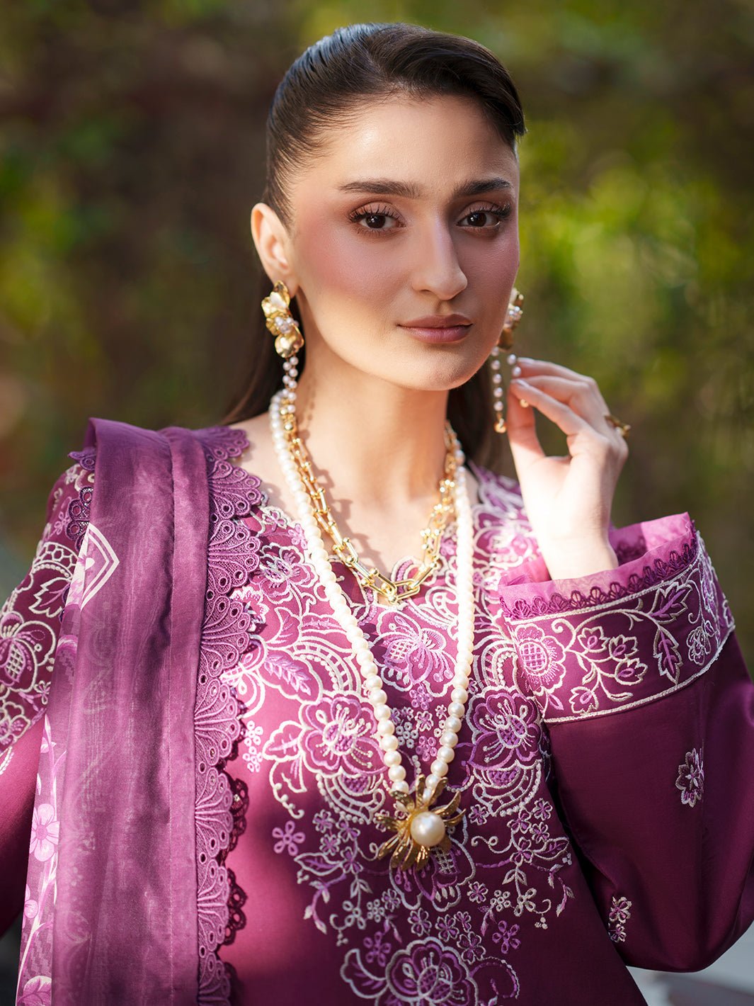 Mahnur | Fiona Lawn 26 | F-10-Brand:Mahnur-Type:Ladies Clothes-Plum-Lawn-House of Maryam- Buy in UK, USA