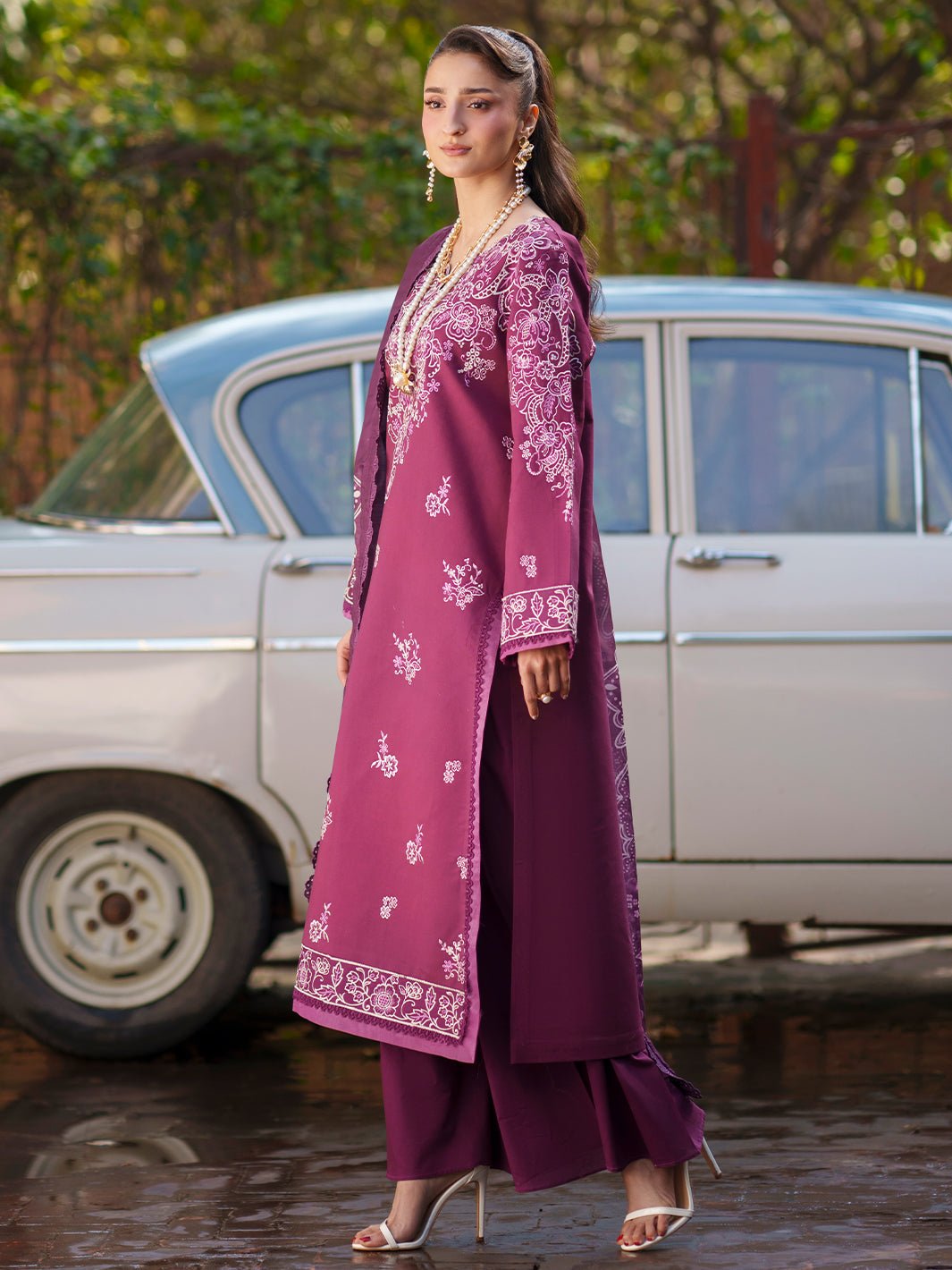Mahnur | Fiona Lawn 26 | F-10-Brand:Mahnur-Type:Ladies Clothes-Plum-Lawn-House of Maryam- Buy in UK, USA