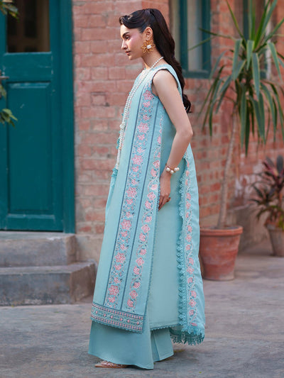 Mahnur | Fiona Lawn 26 | F-12-Brand:Mahnur-Type:Ladies Clothes-Ice Blue-Lawn-House of Maryam- Buy in UK, USA