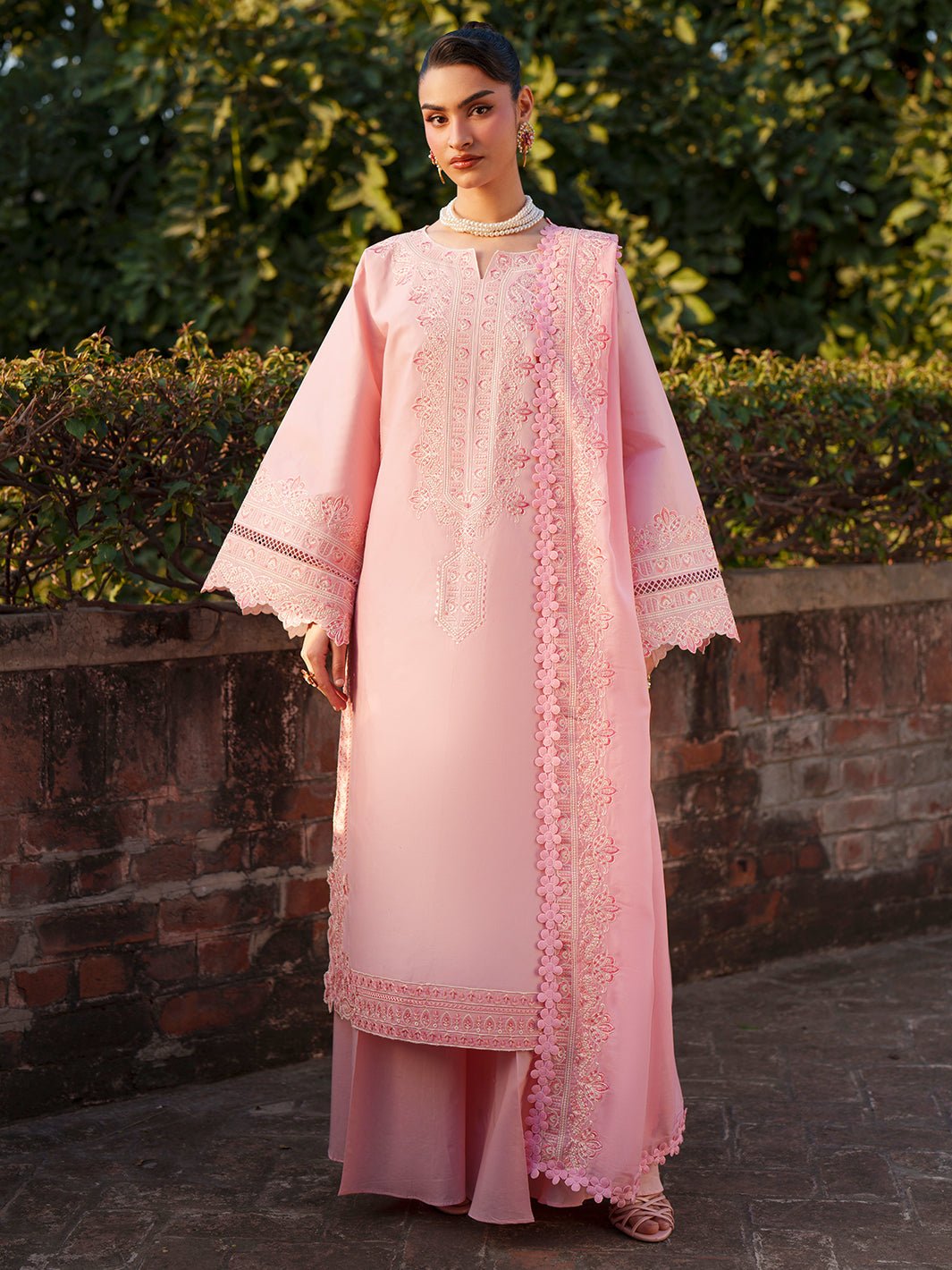 Mahnur | Fiona Lawn 26 | F-13-Brand:Mahnur-Type:Ladies Clothes-Pink-Lawn-House of Maryam- Buy in UK, USA